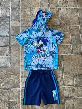 Sz 5 Sonic The Hedgehog Costume Hoodie Summer Set